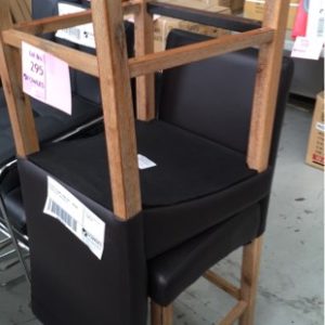 EX DISPLAY HOME FURNITURE - BROWN PU BAR STOOL SOLD AS IS