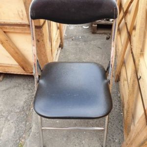 EX HIRE BLACK & CHROME FOLDING CHAIRS SOLD AS IS
