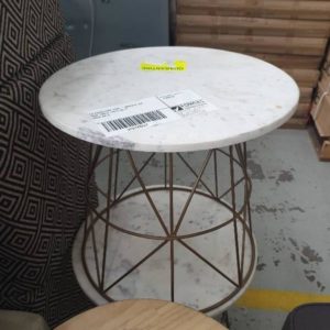 EX FURNITURE HIRE - MARBLE TOP SIDE TABLE SOLD AS IS SOLD AS IS