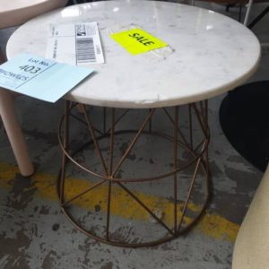 EX HIRE - ROUND SIDE TABLE SOLD AS IS