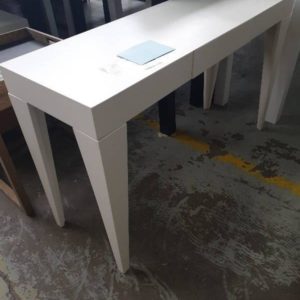 EX HIRE - WHITE DESK WITH DRAWER SOLD AS IS