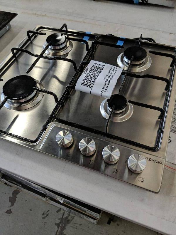 EX DISPLAY TECHNIKA TGC6GSS 60CM 4 BURNER GAS COOKTOP WITH ENAMEL