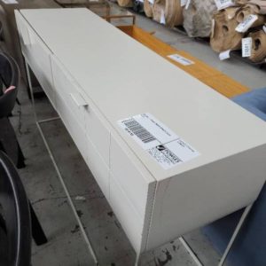 EX HIRE - WHITE TIMBER CONSOLE SOLD AS IS