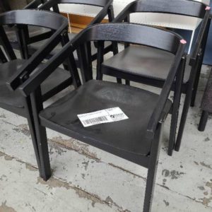 EX HIRE - BLACK TIMBER DINING CHAIRS SOLD AS IS
