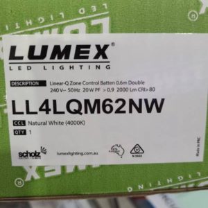LUMEX LINEAR Q LED 20W ZONE CONTROL BATTEN DOUBLE NATURAL WHITE LL4LQM62NW