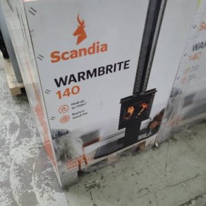 SCANDIA WARMBRITE 140 WOOD HEATER COMPACT & HEATS UP TO 140M2 TOP PANEL SURFACE CAN BE USED FOR COOKTOP RRP$1150 *CARTON DAMAGE STOCK* 3 MONTH WARRANTY SCWB140-19-0639