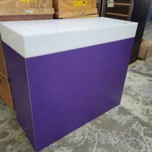 EX-HIRE PURPLE FREESTANDING BAR **NO INTERNAL LIGHTS** SOLD AS IS