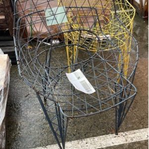 EX HIRE GREY METAL OUTDOOR CHAIR SOLD AS IS