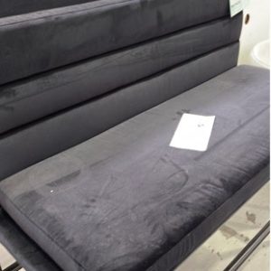 EX HIRE BLACK VELVET BENCH SEAT SOLD AS IS