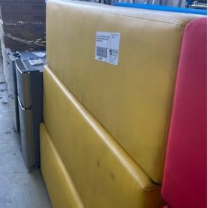 EX HIRE - YELLOW PU RECTANGLE OTTOMAN EX HIRE FURNITURE REQUIRES VIEWING AS ITEMS ARE SOLD AS IS