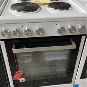 EX DISPLAY EUROMAID EFS54FC-SEW 540MM WHITE ALL ELECTRIC FREESTANDING OVEN WITH SOLID COOKTOP WITH 3 MONTH WARRANTY