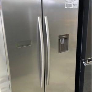 EX DISPLAY HISENSE HRSBS578SW S/STEEL SIDE BY SIDE FRIDGE 578LITRE WITH NON PLUMBED WATER LARGE FLEXIBLE INTERIOR 578 LITRE WITH 6 MONTH WARRANTY SKU 360027273