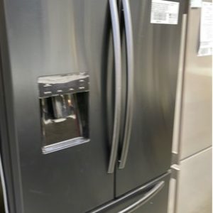 EX DISPLAY HISENSE HRFD577B FRENCH DOOR BLACK STEEL FRIDGE 577 LITRE WITH NON PLUMBED WATER WITH ELECTRONIC TOUCH CONTROL 3 TIER FREEZER DRAWERS WITH 6 MONTH WARRANTY SKU 360027466 **DENTED HANDLESSOLD AS IS**