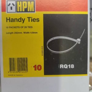 BOX OF 200PCS HPM HANDY CABLE TIES 292MM X 4.8MM RQ18
