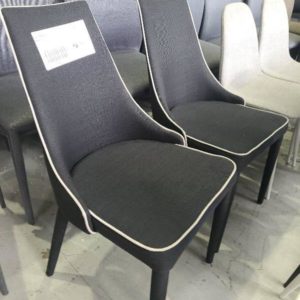 EX HIRE BLACK & WHITE FABRIC DINING CHAIR SOLD AS IS
