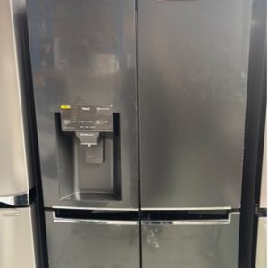 EX DISPLAY LG GF-L570MBL MATTE BLACK FRENCH DOOR FRIDGE WITH WATER & ICE DISPENSER SLIM WIDTH TO FIT 850MM INVERTER LINEAR COMPRESSOR SURROUND COOLING WITH TOUCH CONTROL PANEL REMOTE ACCESS TO ADJUST FRIDGE WITH THINQ WITH 6 MONTH WARRANTY