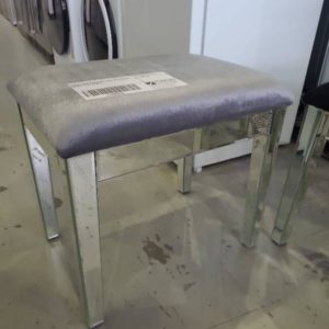 BRAND NEW MIRRORED STOOL WITH SILVER VELVET SEAT AU0019
