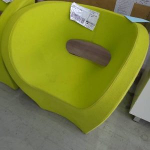 EX HIRE GREEN FELT CHAIR SOLD AS IS