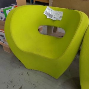 EX HIRE GREEN FELT CHAIR SOLD AS IS