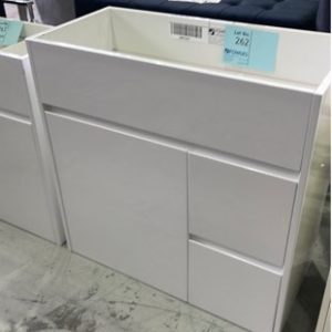 750MM GLOSS WHITE VANITY CABINET ONLY NO TOP 750KR-S505 **SOLD AS IS**