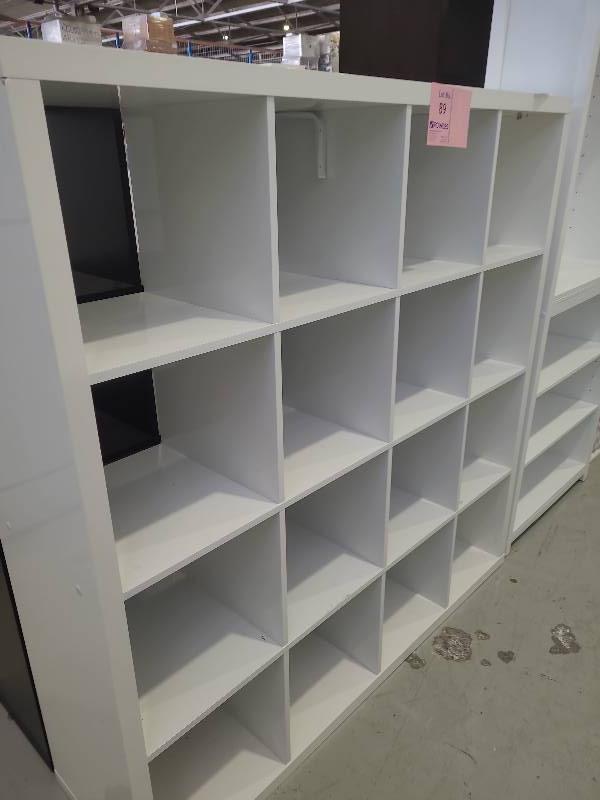 SECOND HAND FURNITURE WHITE CUBE BOOKSHELF SOLD AS IS Fowles Auction ＆ Sales