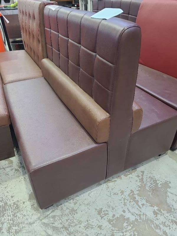 SAMPLE COMMERCIAL RESTAURANT SEATING CHOCOLATE PU DOUBLE BACK BENCH ...