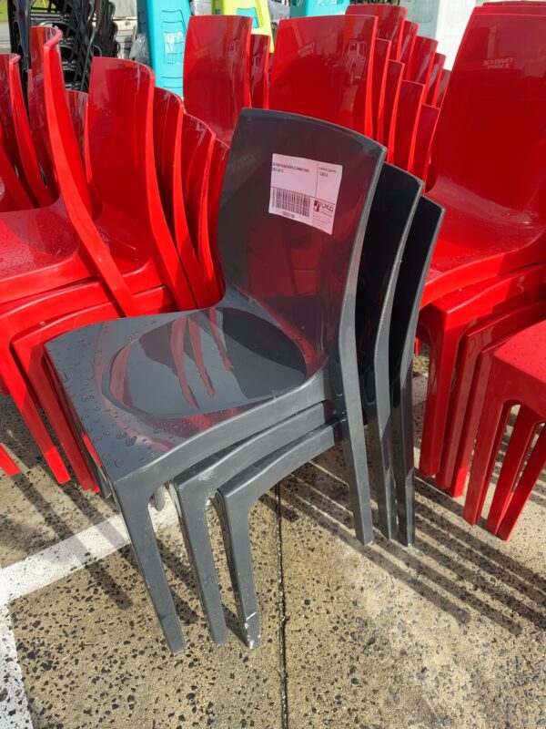 EX HIRE BLACK ACRYLIC DINING CHAIR SOLD AS IS