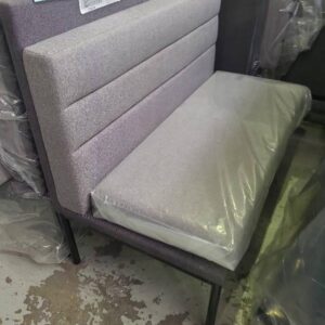 EX HIRE GREY MATERIAL BANQUETTE SEATING SOLD AS IS