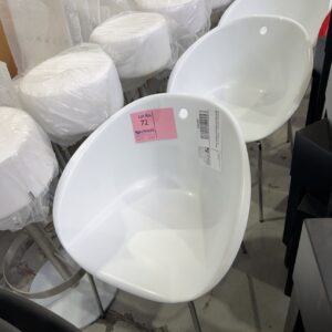 DESIGNER FURNITURE - PEDRALI GLISS WHITE ACRYLIC CHAIR WITH CHROME FRAME