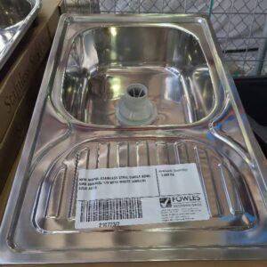 NEW NIKPOL STAINLESS STEEL SINGLE BOWL SINK 660x450x 170 WITH WASTE (AMELIA) SOLD AS IS