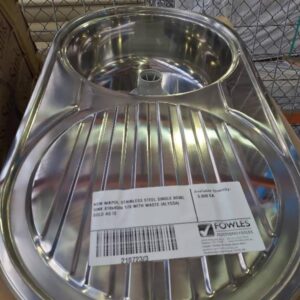 NEW NIKPOL STAINLESS STEEL SINGLE BOWL SINK 810x450x 170 WITH WASTE (ALYSSA) SOLD AS IS