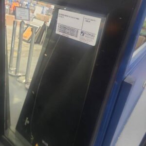 EX STAGING MIRROR WITH BLACK FRAME SOLD AS IS