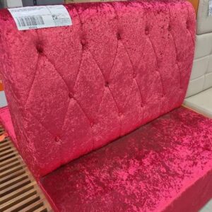 SAMPLE COMMERCIAL RESTAURANT SEATING RED VELVET DOUBLE BACK BENCH SEAT