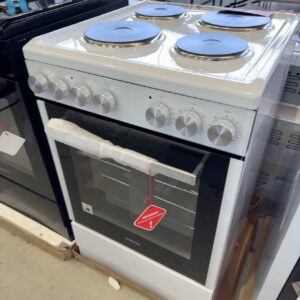 EX DISPLAY EUROMAID EFS54FC-SEW 54CM WHITE ALL ELECTRIC FREESTANDING OVEN SOLID PLATE COOKTOP 3 MONTH WARRANTY