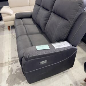 EX DISPLAY LUXIMO ELECTRIC 3 SEATER RECLINING SUPER SUEDE CHARCOAL COUCH