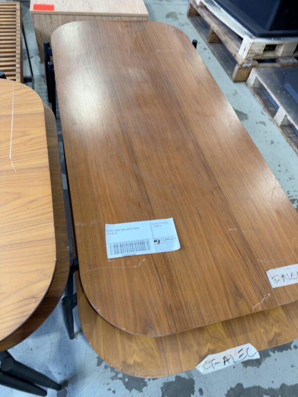 EX HIRE LARGE OVAL COFFEE TABLE SOLD AS IS