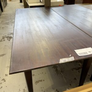 EX HIRE TIMBER DINING TABLE, SOLD AS IS