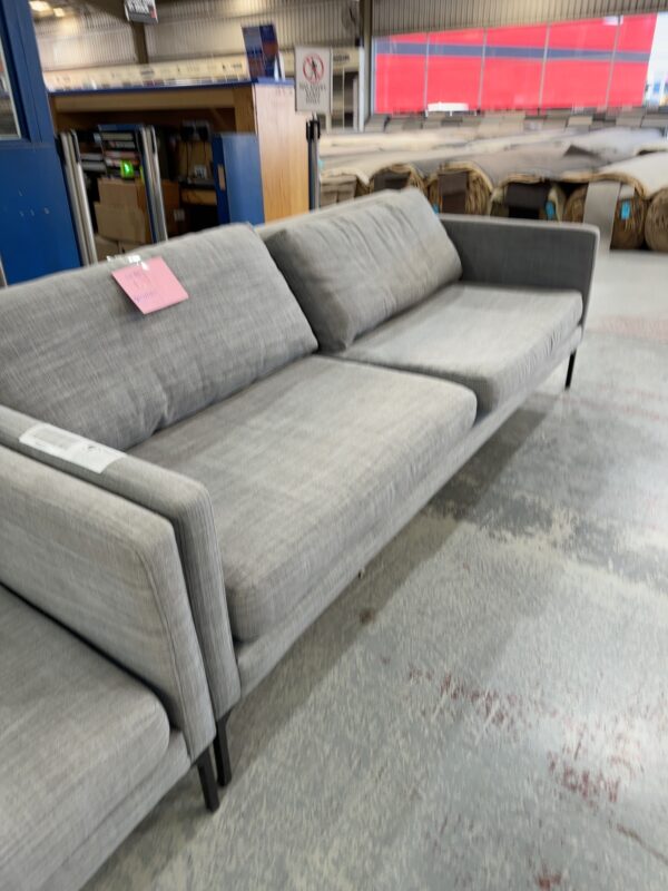 EX HIRE GREY 2.5 SEATER COUCH SOLD AS IS