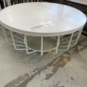 EX HIRE LARGE WHITE COFFEE TABLE SOLD AS IS