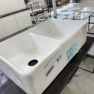 NEW WHITE DOUBLE FARMHOUSE SINK KD 03 DOUBLE, 820MM