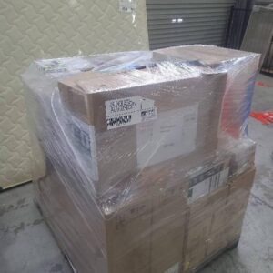 PALLET OF ASSORTED NEW LIGHTING PRODUCTS, INCLUDING HPM, NELSON, PHILIPS, LEDVANCE BRANDS. FLOODLIGHTS, DOWNLIGHTS, PENDANTS, OUTDOOR SENSOR LIGHTS, AS WELL AS GARDEN LIGHTS, AIRFRYER, POP UP PLAY TENT & ASSORTED WATER GUNS, SOLD AS IS