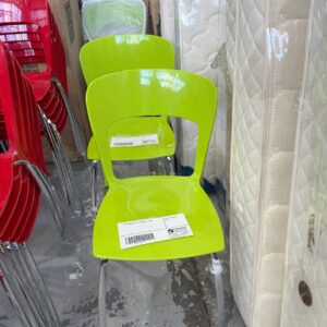 NEW GREEN ACRYLIC STACKABLE CHAIR