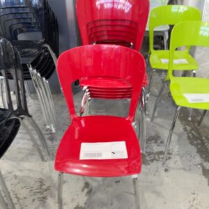 NEW RED ACRYLIC STACKABLE CHAIR