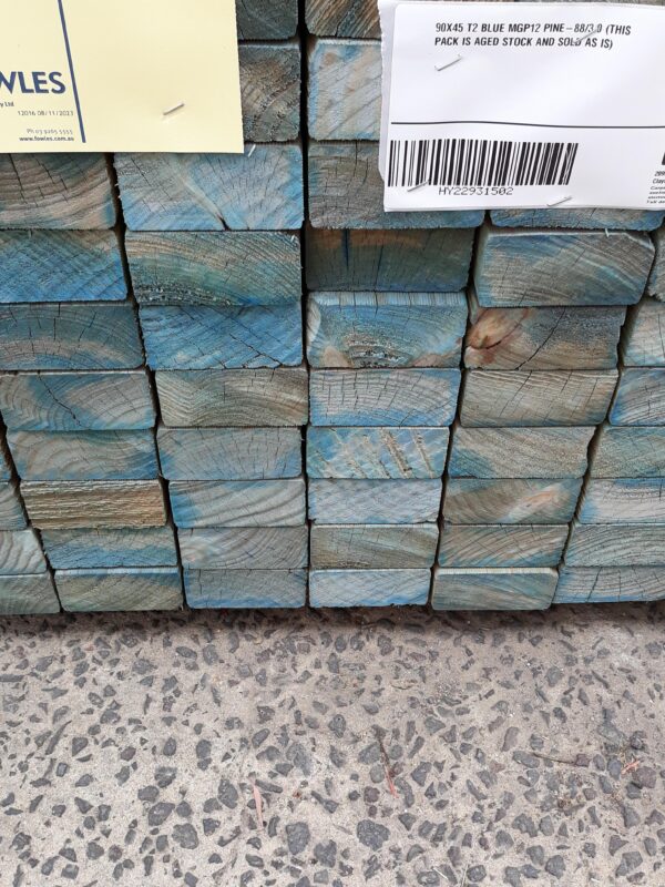 90X45 T2 BLUE MGP12 PINE-88/3.0 (THIS PACK IS AGED STOCK AND SOLD AS IS)