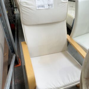 EX STAGING FURNITURE - CREAM ARMCHAIR, SOLD AS IS