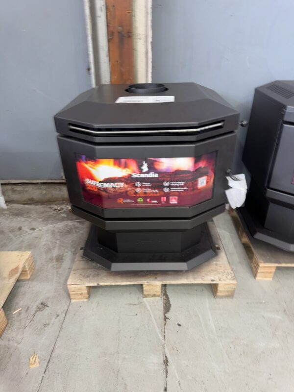 SCANDIA SUPREMACY 200 SCSP200, WOOD FIRED HEATER, HEATS UP TO 200M2, BAY WINDOW DESIGN, 3 MONTH WARRANTY SCSP200-23-0015, **CARTON DAMAGED STOCK, MARKS OR DENTS, SOLD AS IS**