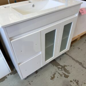 NEW 900MM GLASS DOOR VANITY WITH CERAMIC VANITY TOP SH31-900GL & UV31-900H-1TH