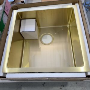 EX DISPLAY BRUSHED GOLD S/STEEL 450MM SINK