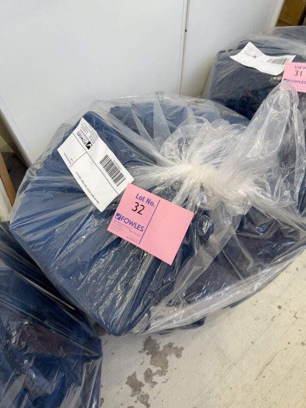 BAG OF NAVY VELVET SEAT PADS, SOLD AS IS