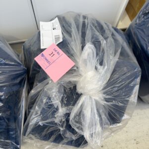 BAG OF NAVY VELVET SEAT PADS, SOLD AS IS